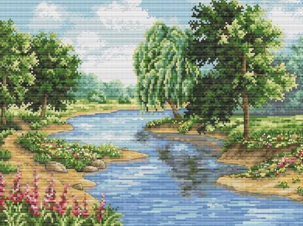 Borduurpakket met DMC garens - VDV - Warmth of a Summer - Warmte van de Zomer - telpatroon om zelf te borduren