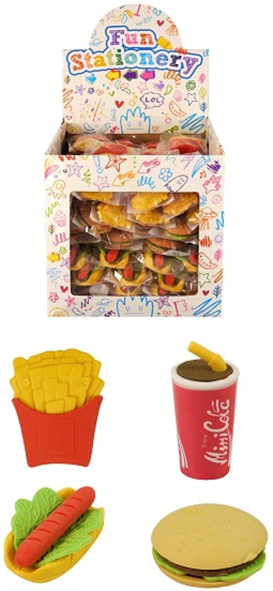 108 STUKS I Mix Snack / Fast Food Gummen in Traktatiebox (Traktatie / Uitdeelcadeautjes)