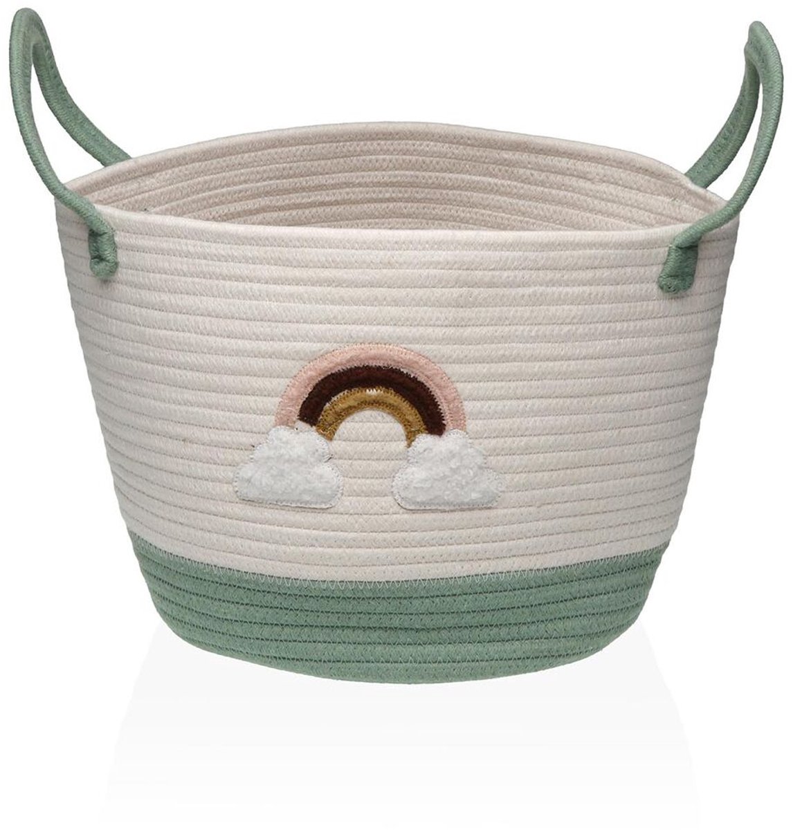 Mand Versa Wit Groen Polypropyleen Vezel Regenboog