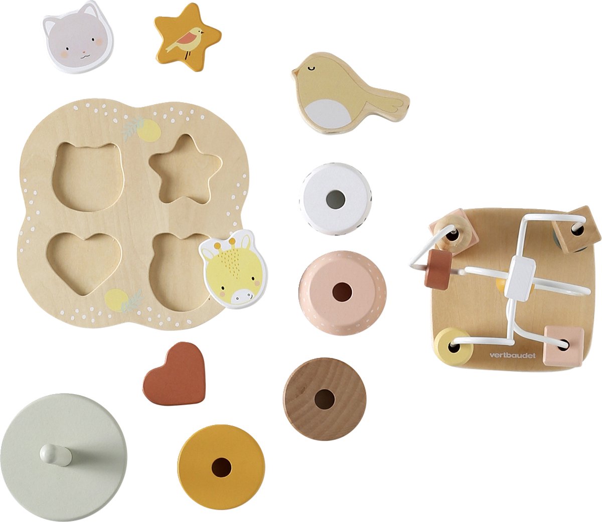 Vertbaudet 3-delige speelkoffer gemaakt van FSC 100%®-hout