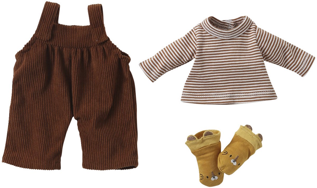 Vertbaudet Set salopet van fluweel / velours + t-shirt + sokken voor poppen