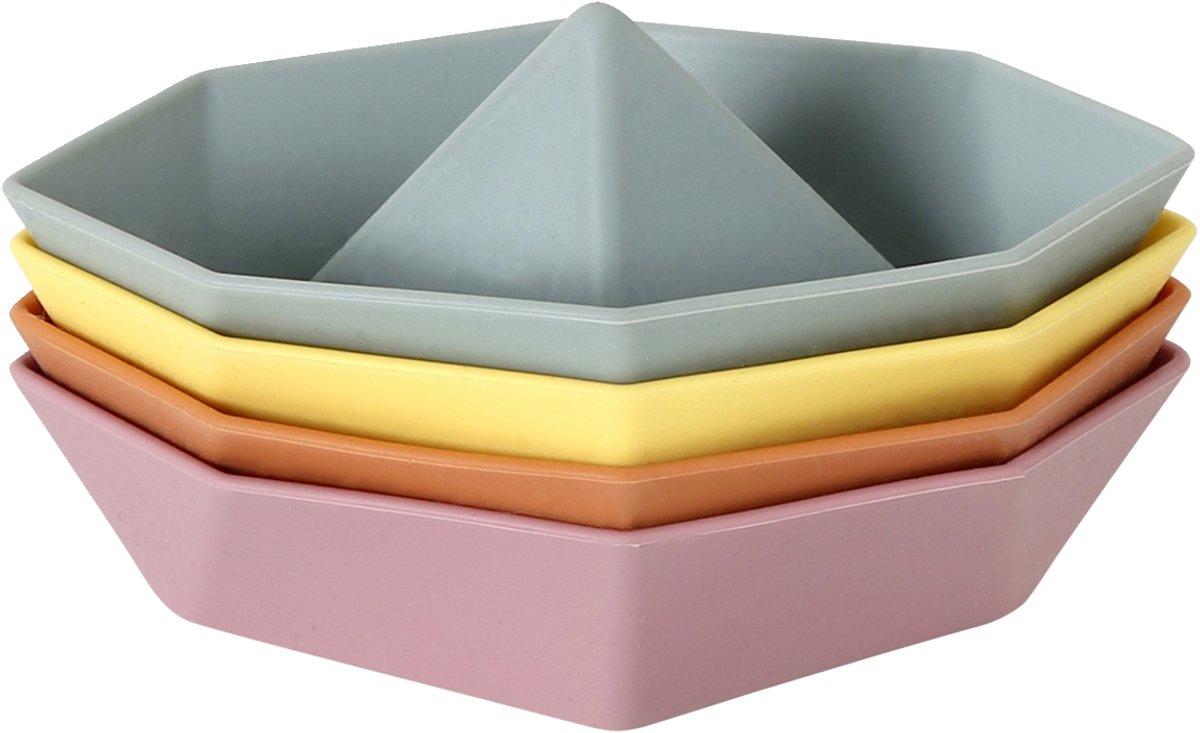 Vertbaudet Set van 4 kleurrijke bad emmers van siliconen