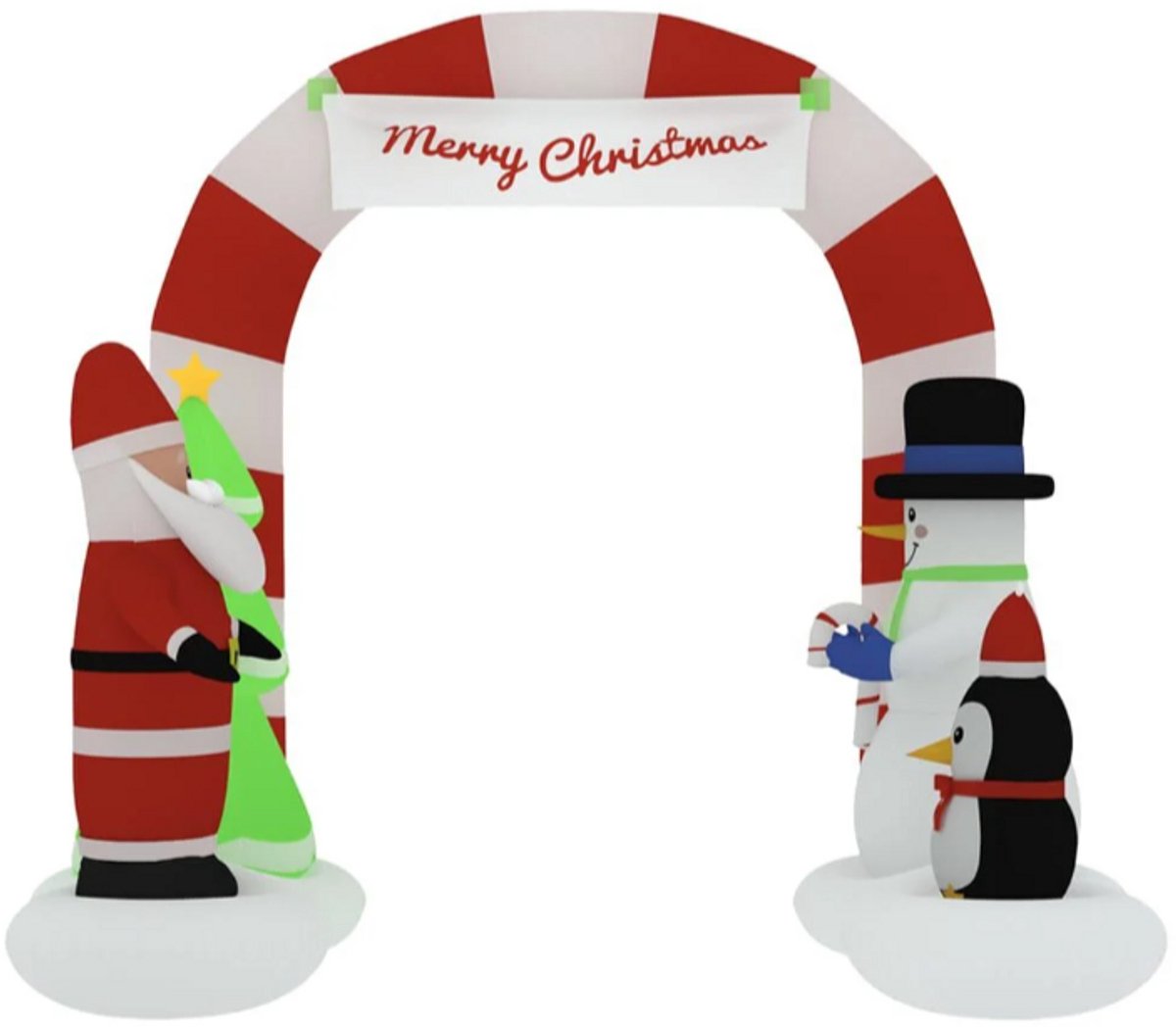 Kerstboog opblaasbaar met LEDs 260 cm