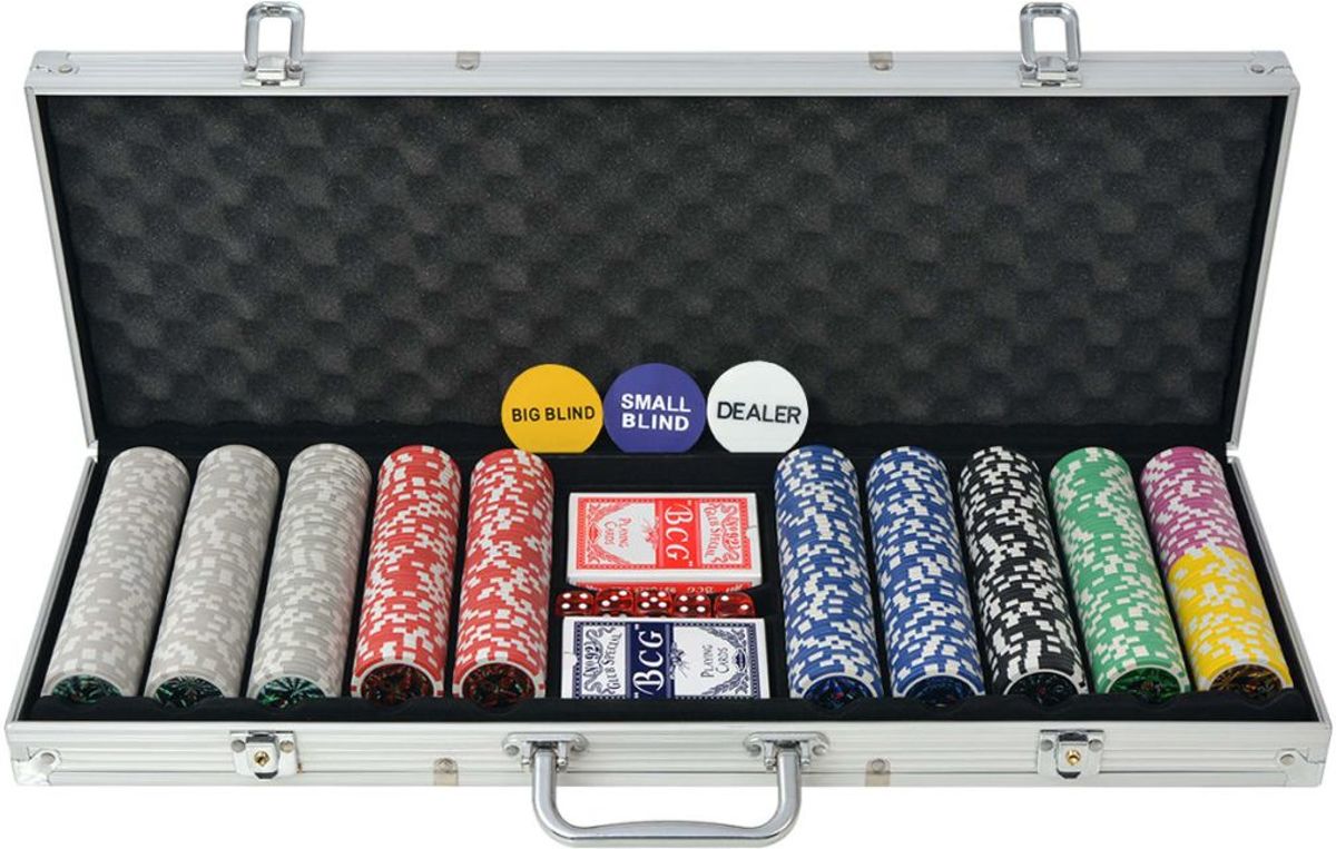 vidaXL Pokerset met 500 chips aluminium