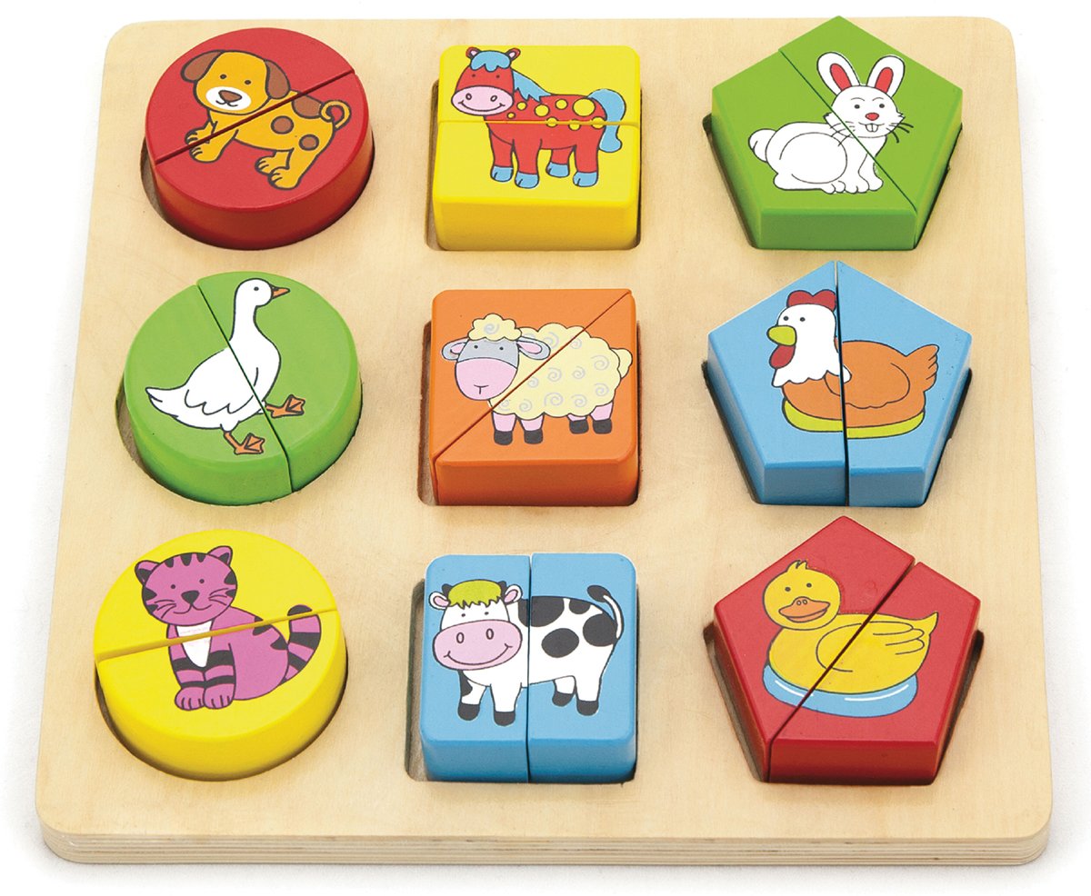 Boerderijpuzzel met geometrische vormen