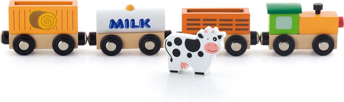 Viga Toys -   Accessoireset - Goederentrein - Boerderij - 5 delig