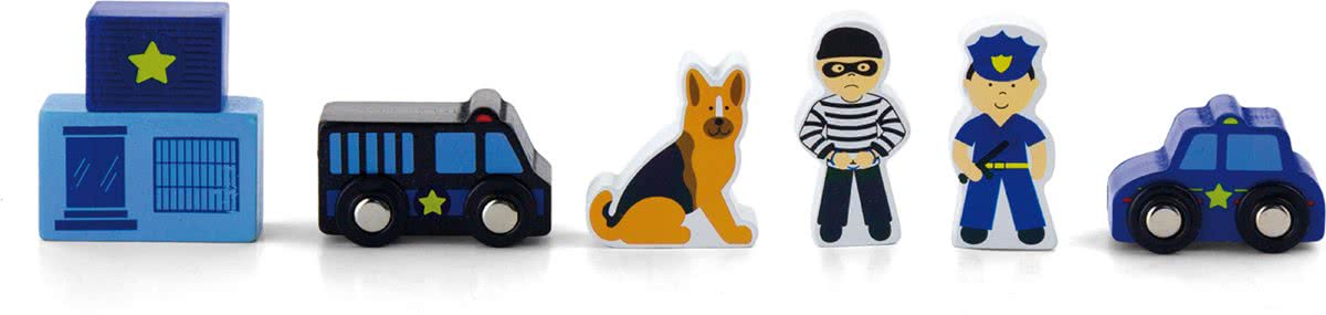 Viga Toys -   Accessoireset - Politiestation - 6 delig