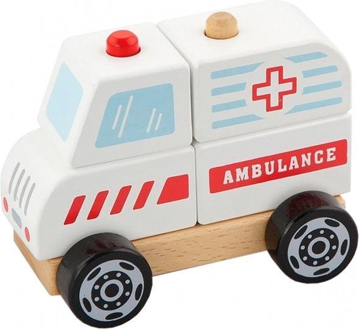 stapelfiguur ambulance 13 cm wit
