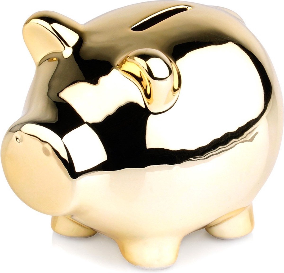 Spaarpot Keramiek Gouden Spiegel 11,5x9 cm - Spaarvarken - Spaardoel
