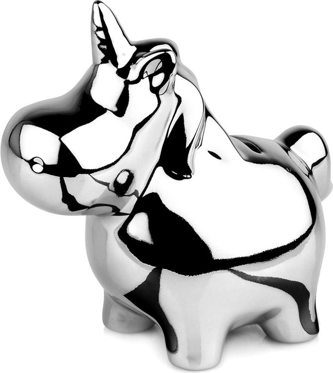 Spaarpot Keramiek Zilver Spiegel 18x10,5 cm - Spaarvarken - Spaardoel