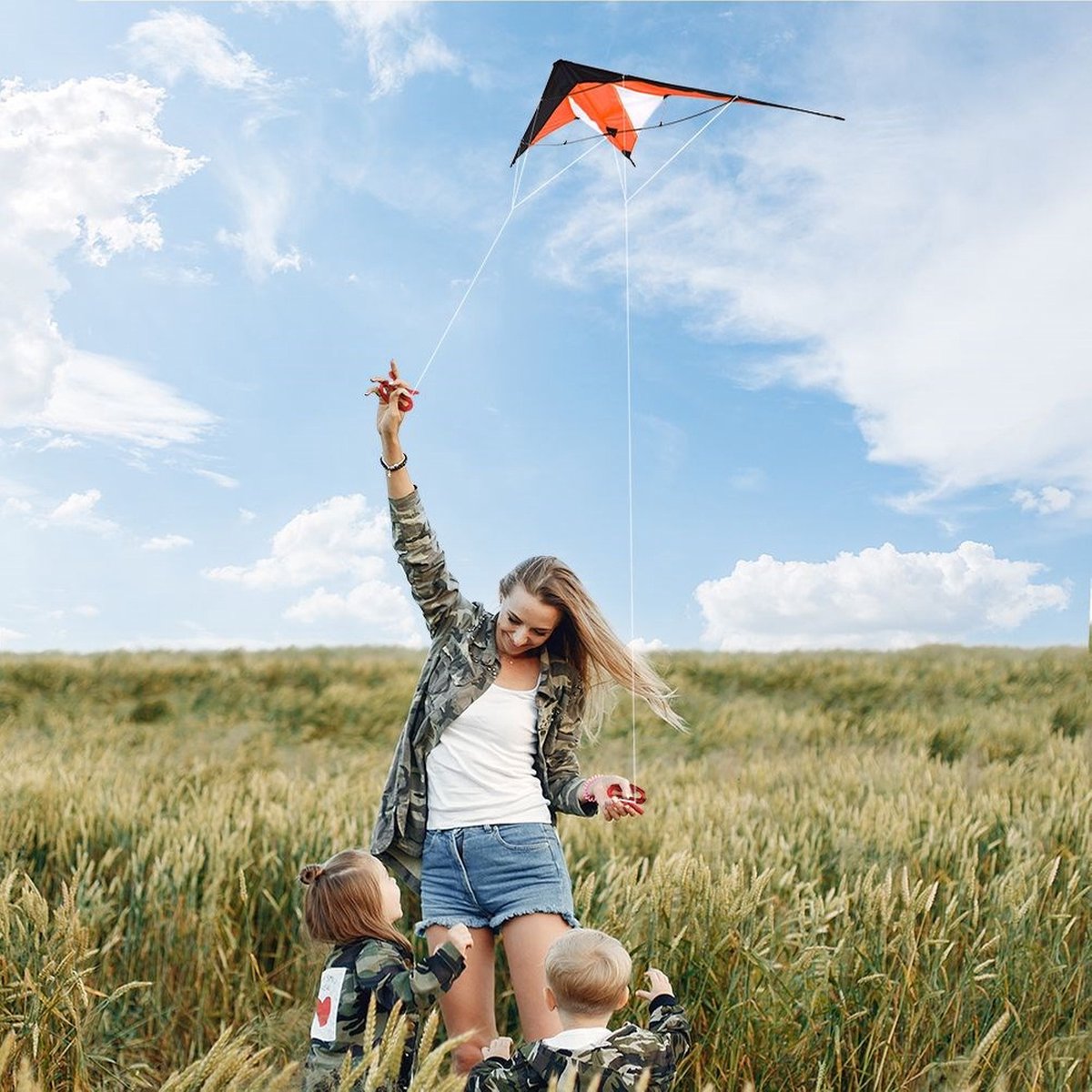 Vlieger Acrobatische Oranje 120x50 cm - voor Kinderen