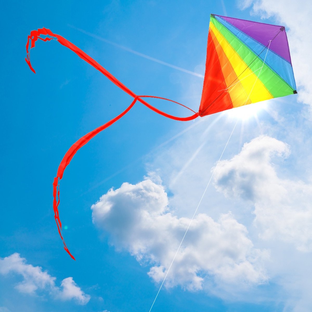 Vlieger Regenboog 87x81 cm - voor Kinderen