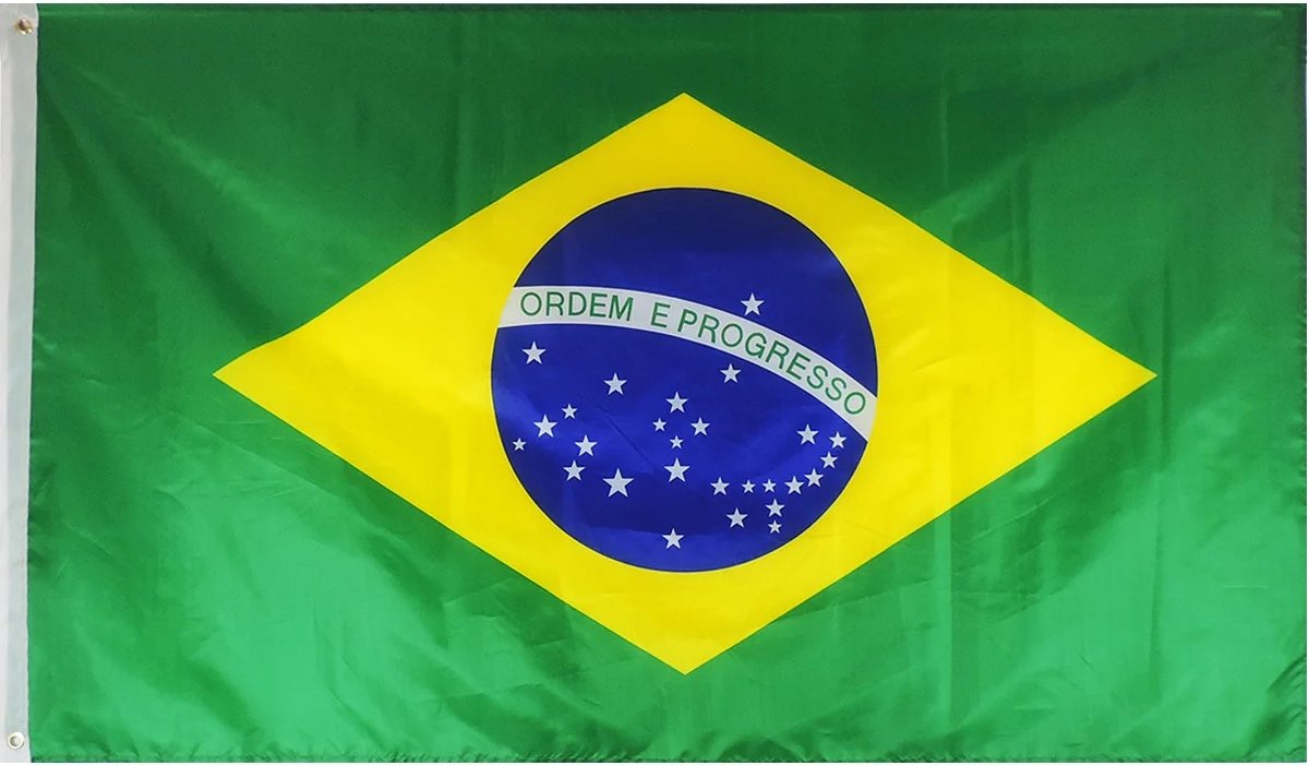 VlagDirect - Braziliaanse vlag - Brazilië vlag - 90 x 150 cm.