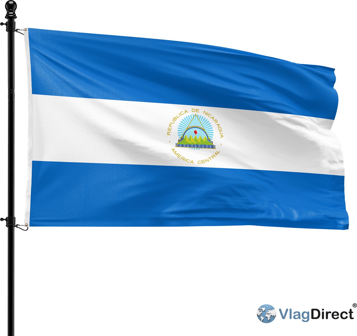 VlagDirect - Nicaraguaanse vlag - Nicaragua vlag - 90 x 150 cm
