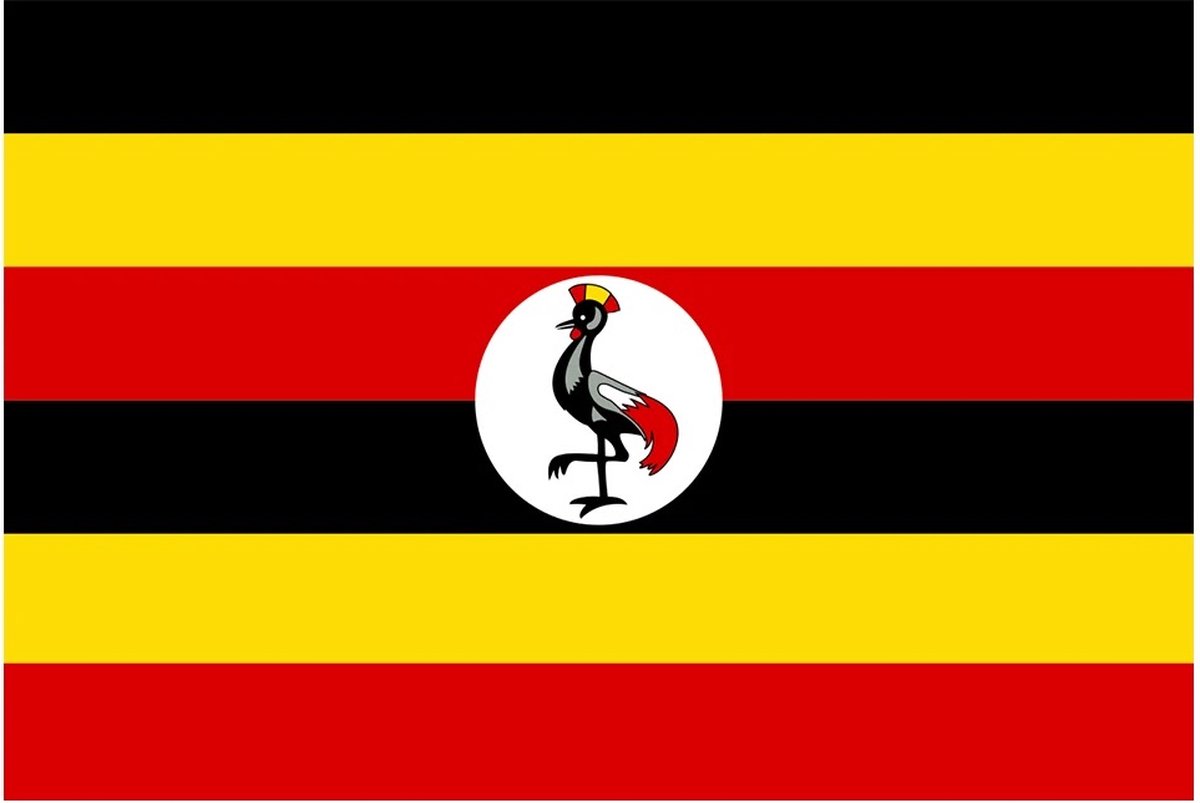 VlagDirect - Oegandese vlag - Oeganda vlag - Uganda vlag - 90 x 150 cm.