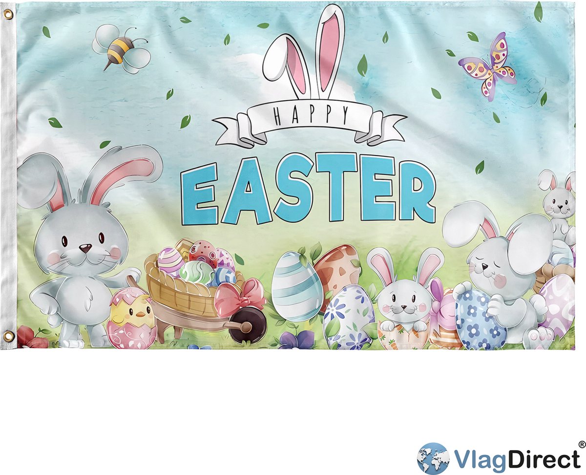 VlagDirect - Pasen vlag - Pasen thema vlag - 90 x 150 cm.