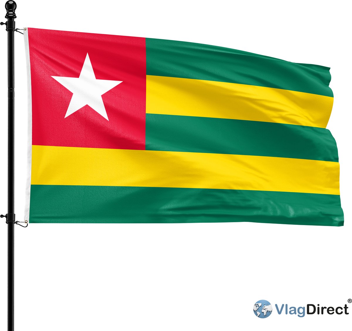VlagDirect - Togolese vlag - Togo vlag - 90 x 150 cm