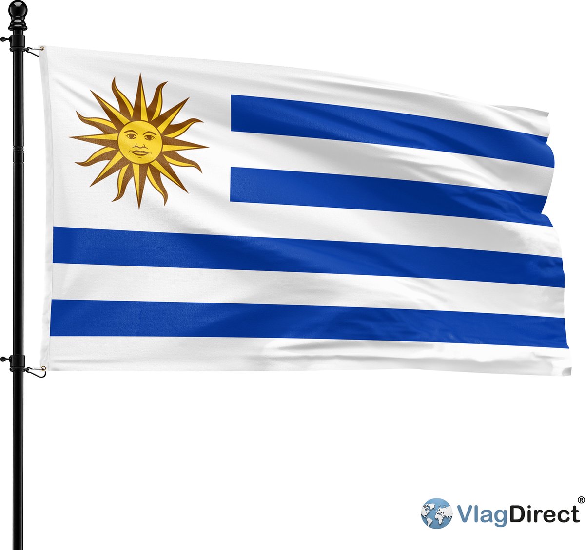 VlagDirect - Uruguayaanse vlag - Uruguay vlag - 90 x 150 cm.