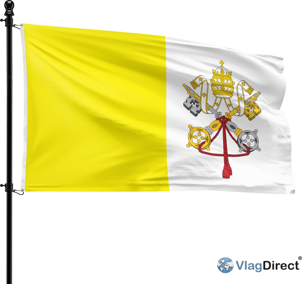 VlagDirect - Vaticaanse vlag - Vaticaanstad vlag - 90 x 150 cm.