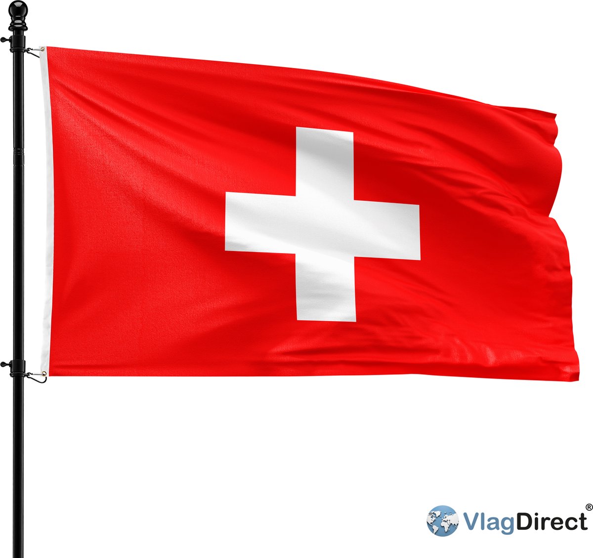 VlagDirect - Zwitserse vlag - Zwitserland vlag - 90 x 150 cm.