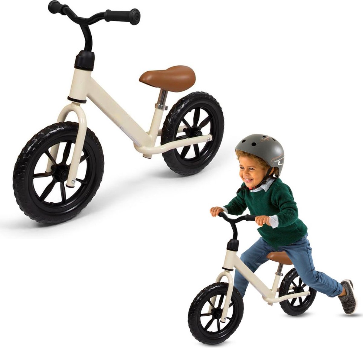White-label Loopfiets 1 Jaar - Balance Bike voor Meisjes en Jongens - Leren Lopen - Bruin