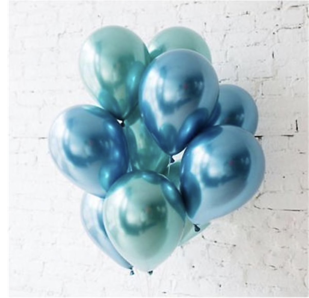 Luxe Chrome Ballonnenset Blauw Groen - 10 Stuks - Party Feest Ballonnen
