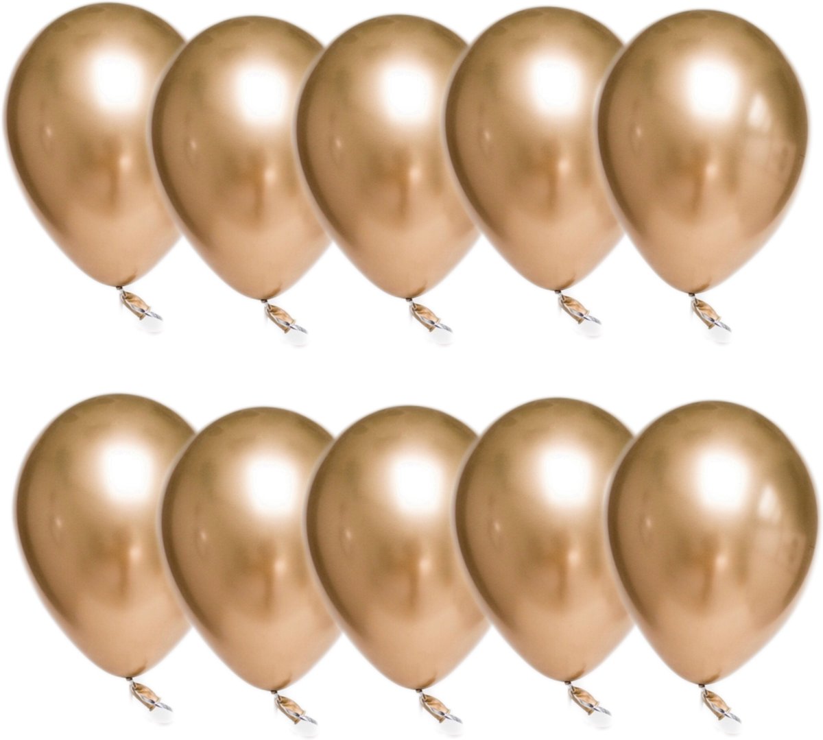 Luxe Chrome Ballonnenset Goud 10 Stuks - Helium Ballonnen Chrome Metallic Gold Ballonnen Feestje Verjaardag Party