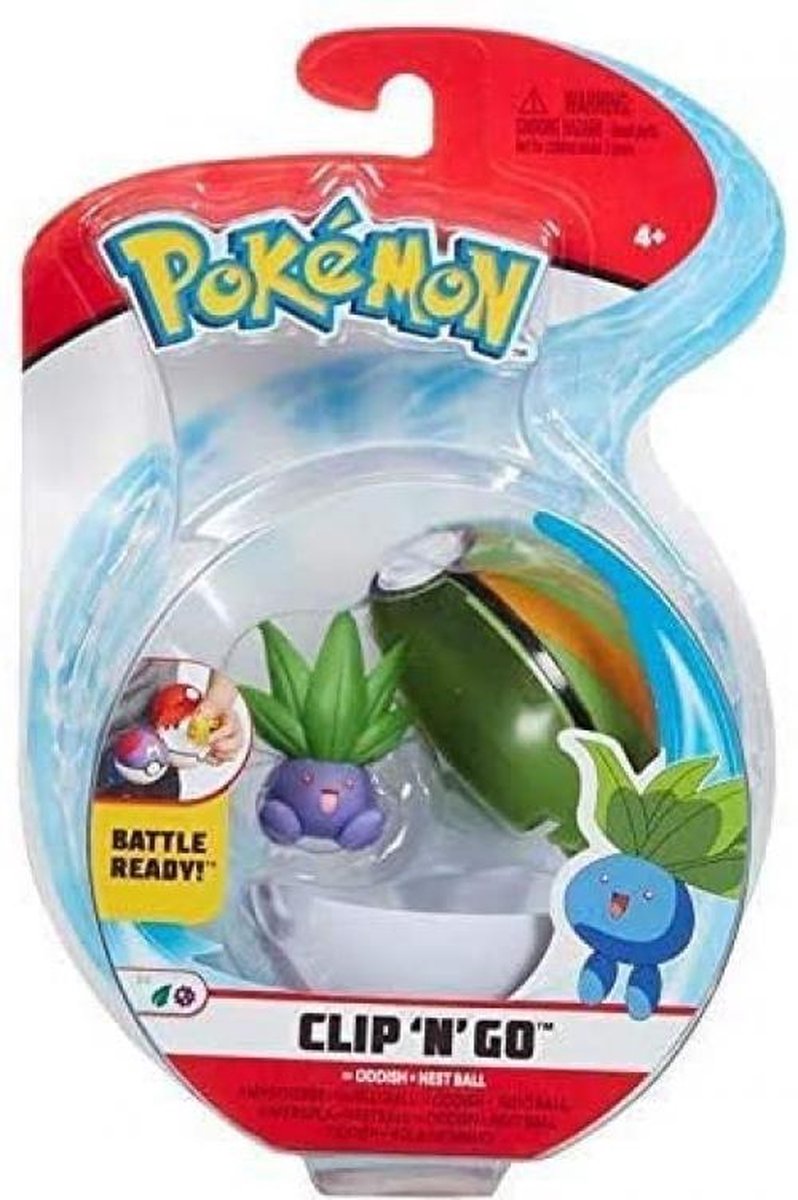 Pokemon - ClipN Go - Oddish + Nest Ball (PKW0006) /Figures