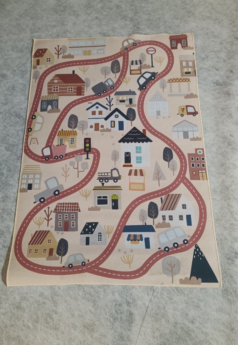 speelkleed - 100 x 150cm - speeltapijt -antislip en wasbaar - village road