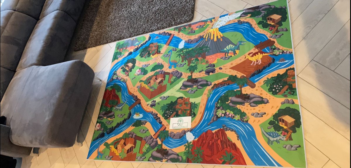 speelkleed anti - slip dino fun - speeltapijt dinofun - anti slip speelmat - kindertapijt - 140 x 200 cm - wasbaar - antislip