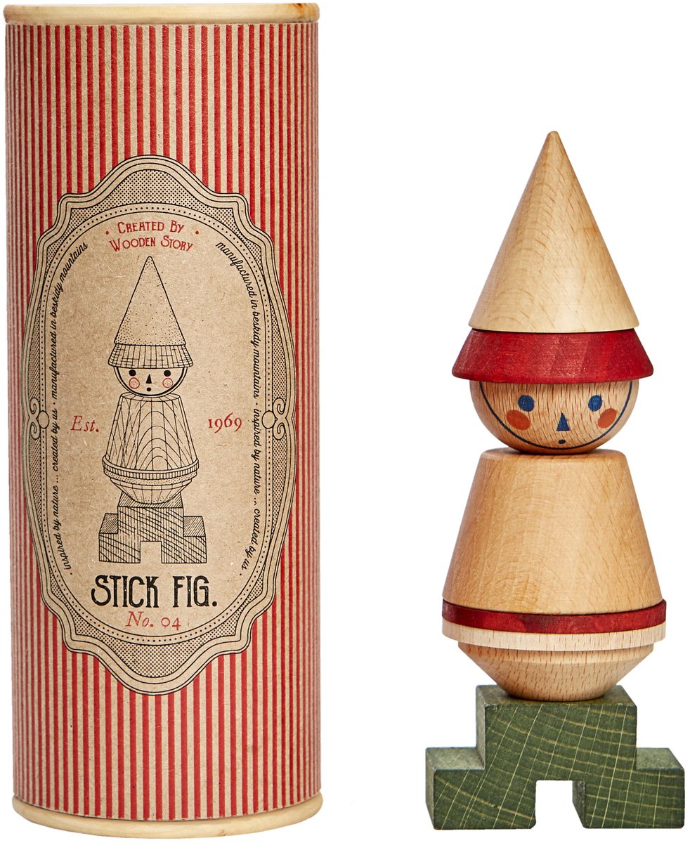 Montessori - Educatief Speelgoed - Wooden Story - LALA Stick - Figure - Puzzel - Rood - Speelgoed - 3jr