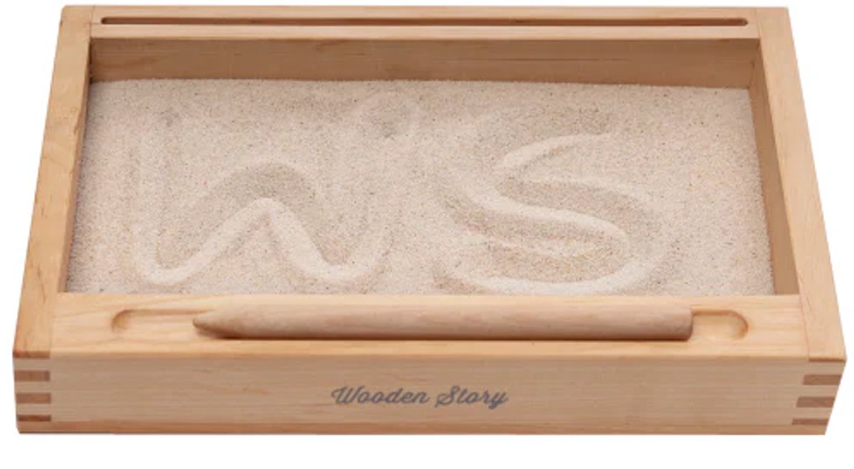 Wooden Story - Klein Montessori Schrijfbakje van Zand