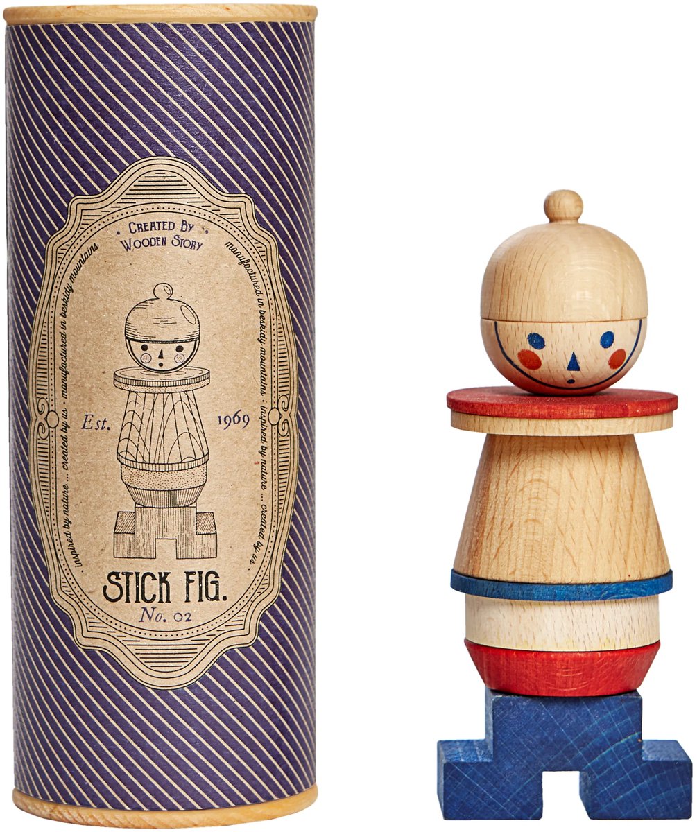 Wooden Story - LALA Steek Figuur Puzzel - Blauw