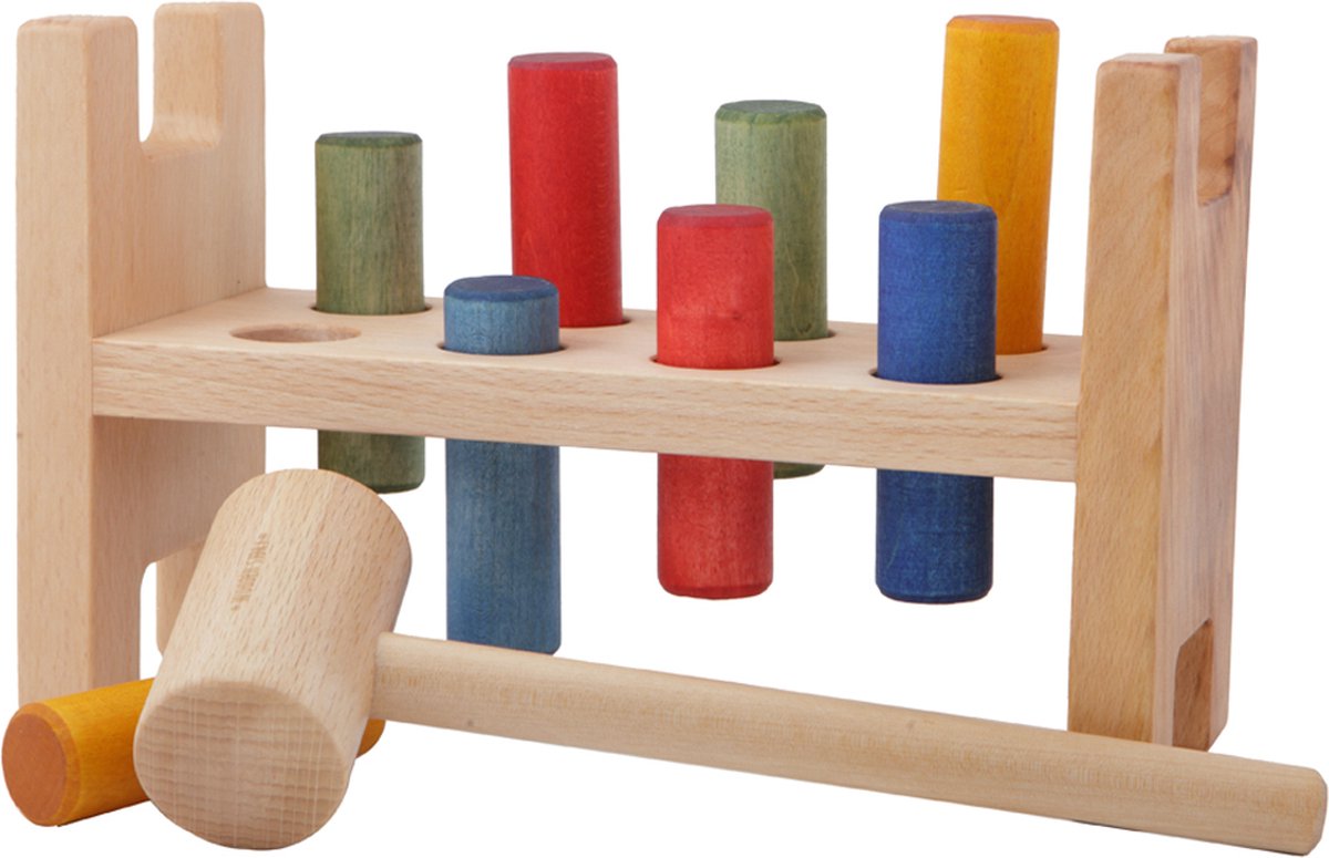 Wooden Story Pound-a-Peg Toy - Rainbow - Houten Hamerbank