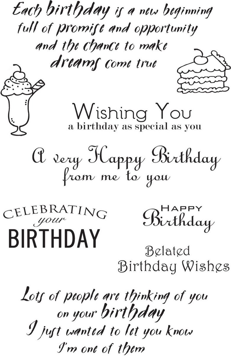 Woodware Clear Magic Stempel Special Birthdays Sentiments