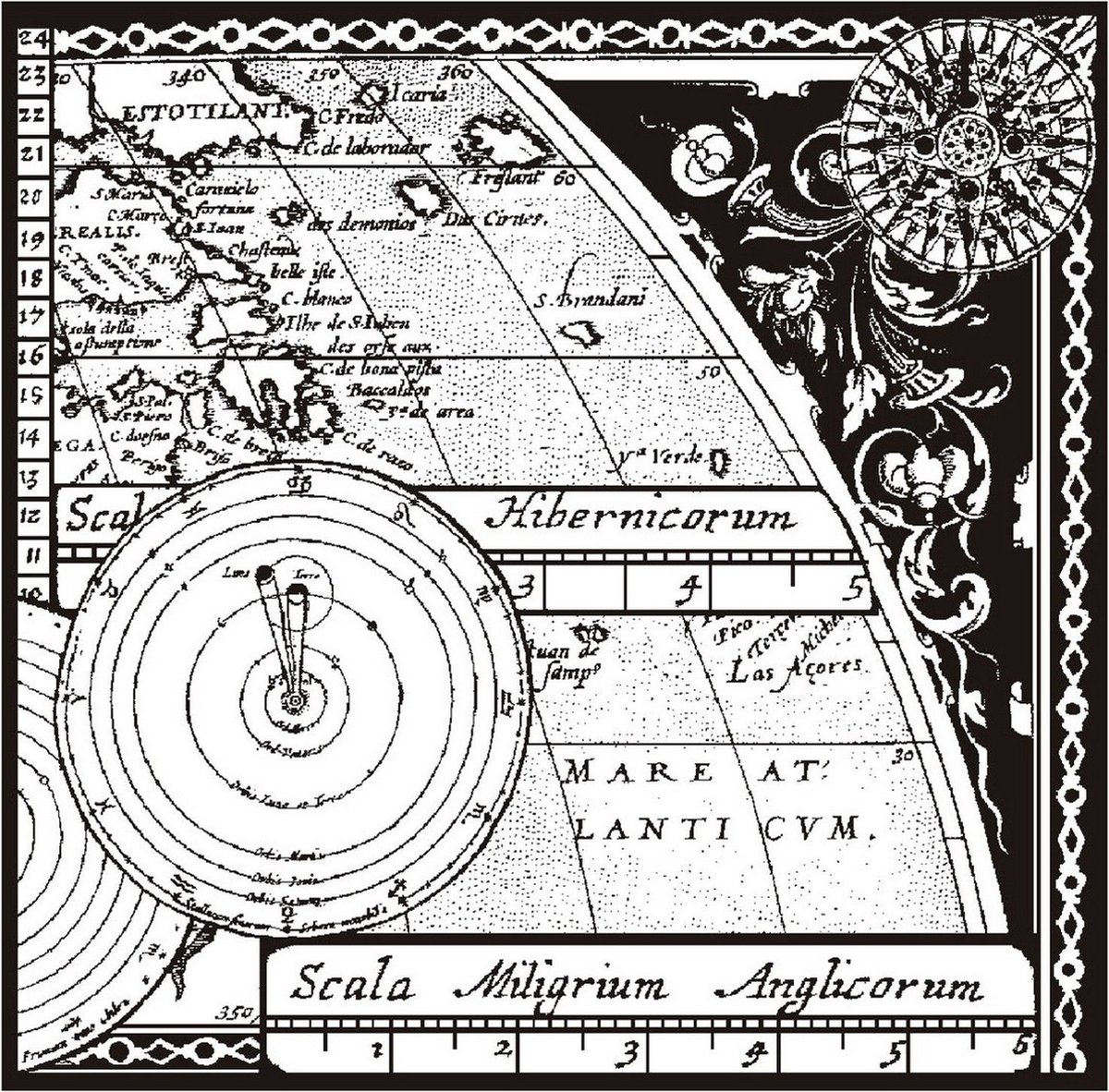 Woodware Clear Singles Stempel Map And Compass