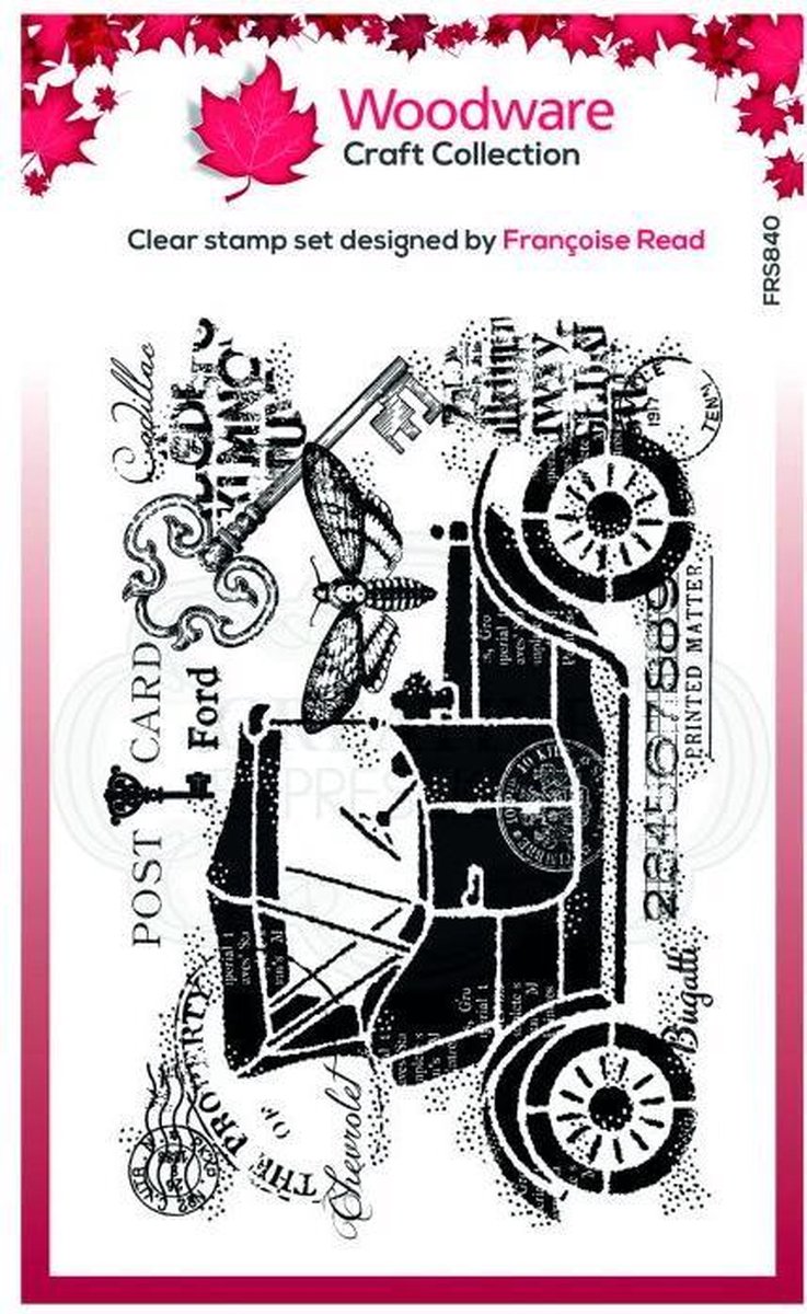 Woodware Clear stamp - Oldtimer collage - A6 - Stempelset - Polymeer