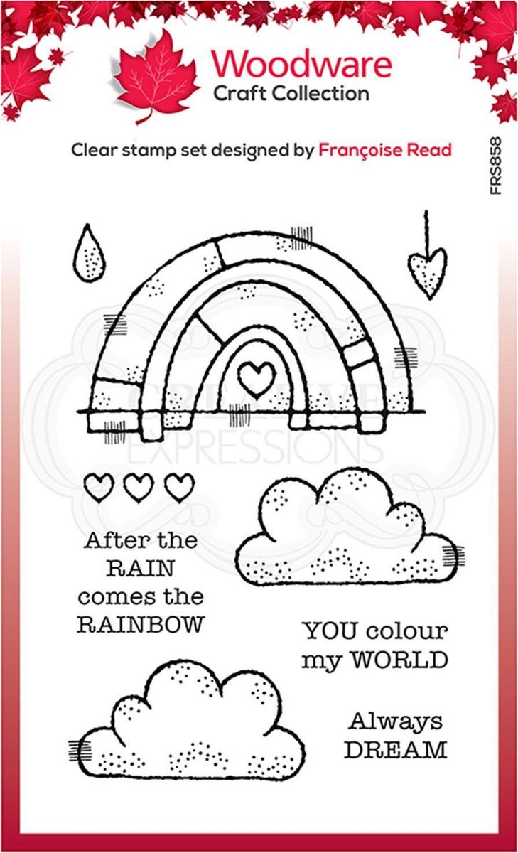 Woodware Clear stamp - Regenboog wereld - A6 - Polymeer