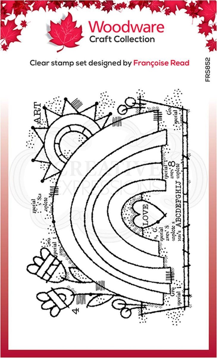 Woodware Clear stamp - Tuin met regenboog - A6 - Polymeer