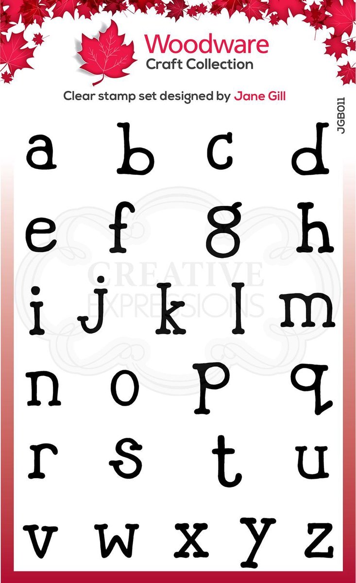 Woodware Clear stamp - Typemachine alfabet kleine letters - A5 - Polymeer
