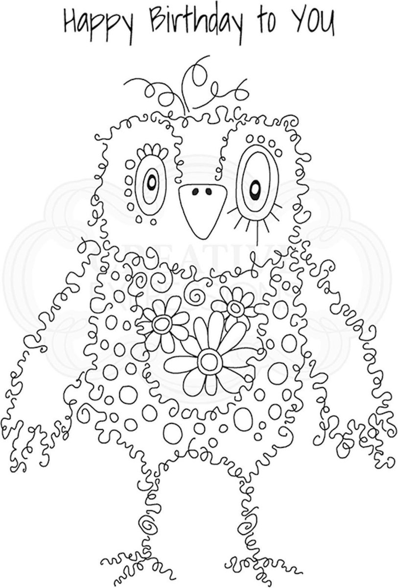 Woodware Clear stamp - Uil met quote 2 - A6 - Polymeer