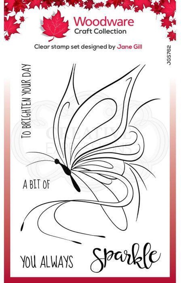 Woodware • Clear stamp singles Butterfly schets (JGS762)
