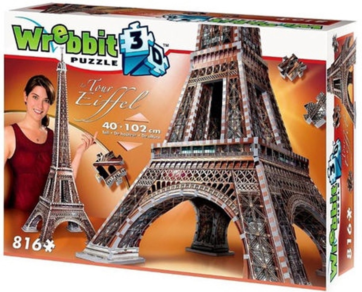 Wrebbit 3D Puzzel - Paris Eiffeltoren - 816 stukjes
