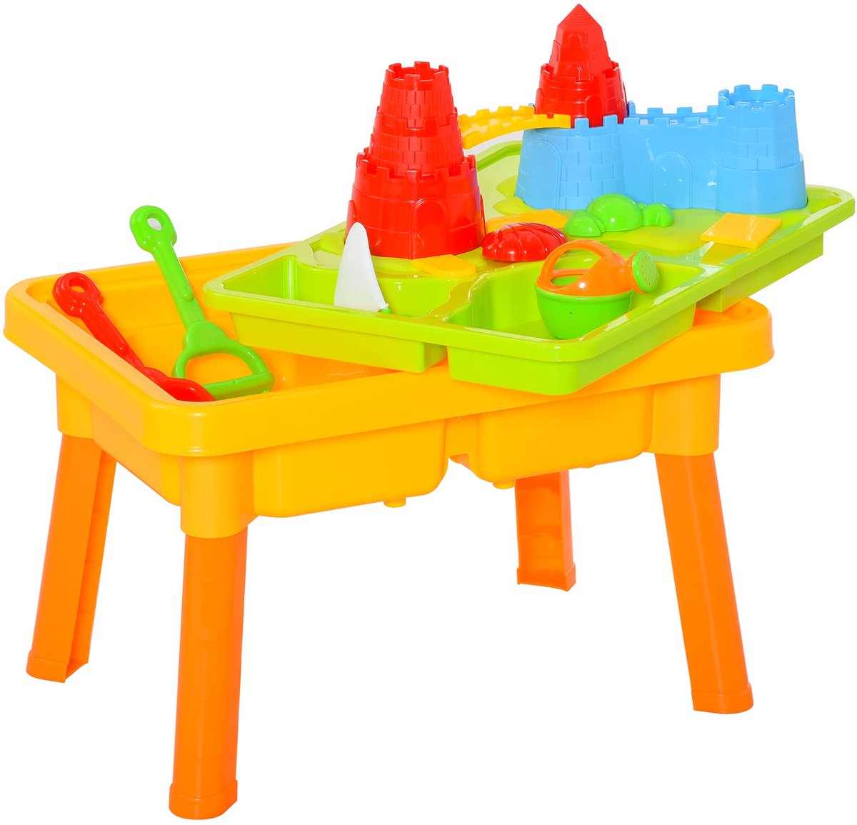 HB Zandtafel - Speeltafel - Water speelgoed - Buitenspeelgoed - 30 delig - inclusief accessoires - Stimuleert hand-oog-coördinatie - Eenvoudig te monteren - Urenlang speelplezier gegarandeerd