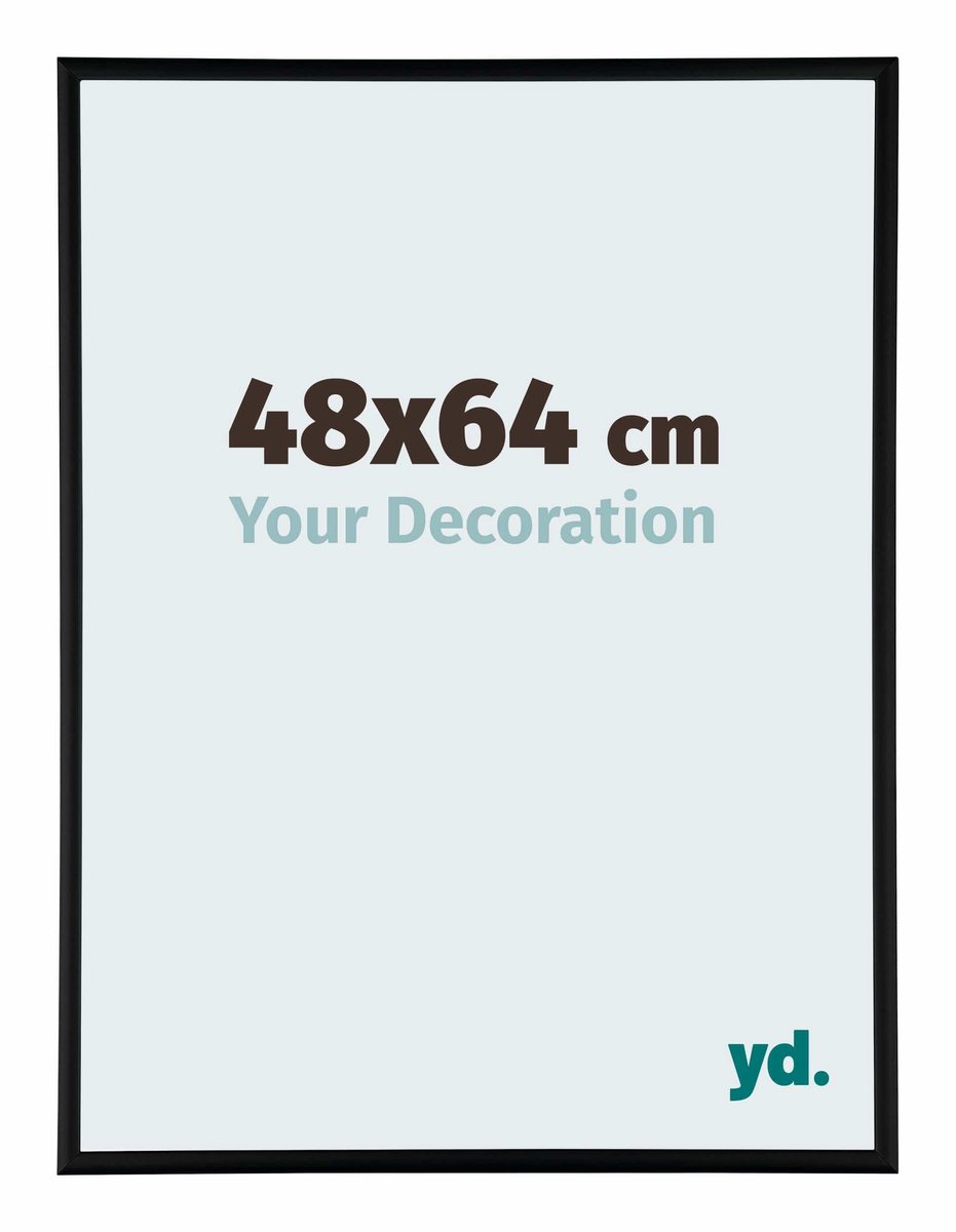 Puzzellijst 48x64 cm - Zwart Mat - Aluminium - Kent