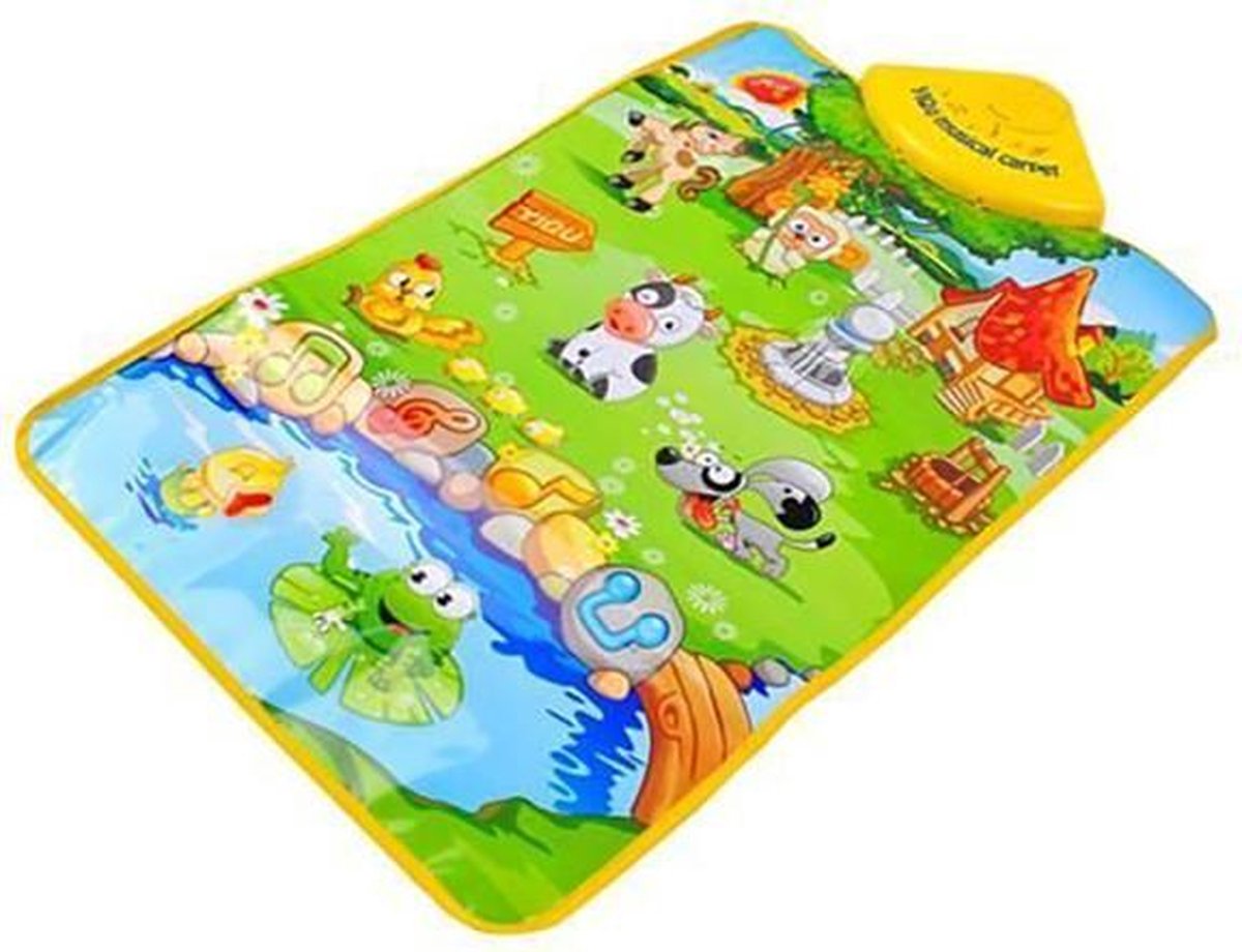 Speelkleed voor baby met dieren - met muziekeffecten - 60 x 40 cm - groen