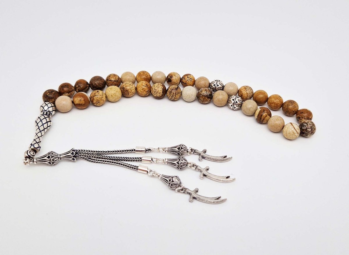 Handgemaakte Tasbih Natuursteen met   - Natuursteen 