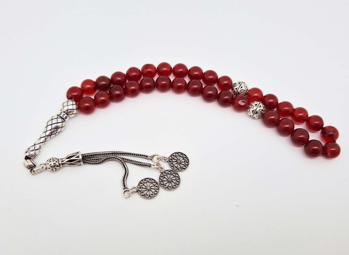 Handgemaakte Tasbih Natuursteen met   - Natuursteen 