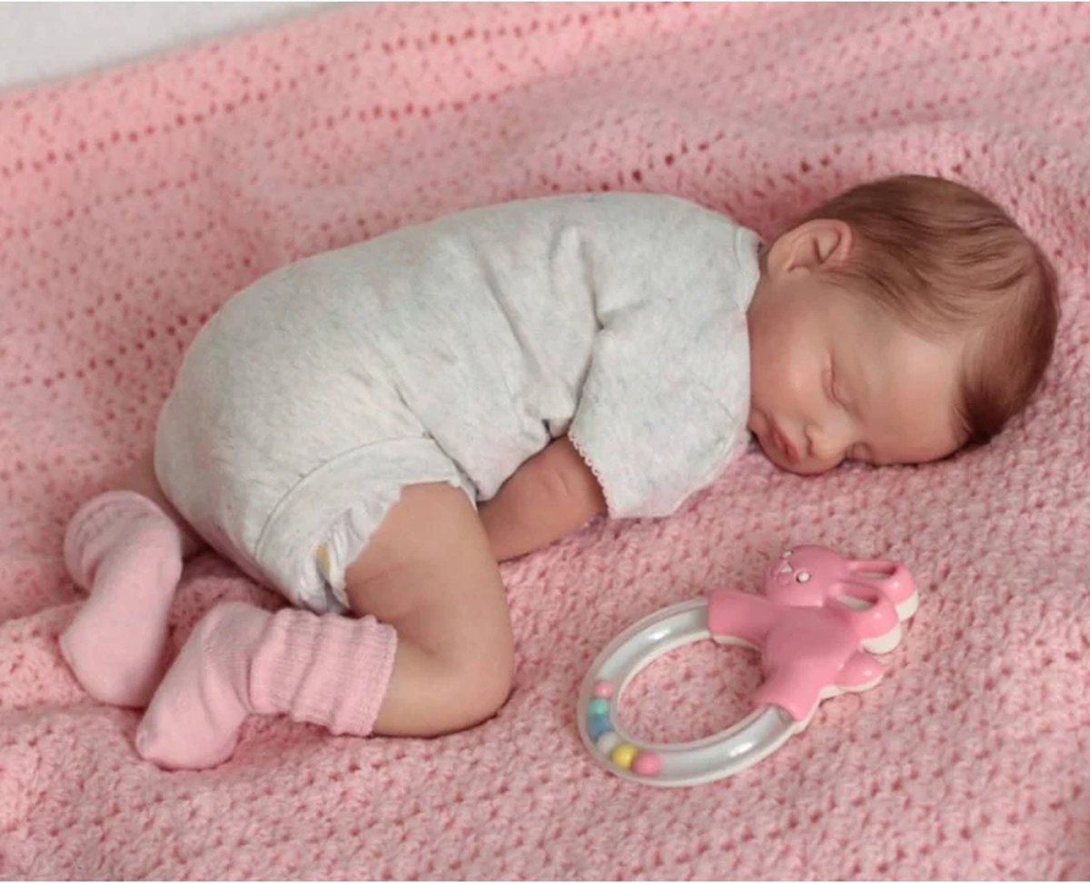 45 cm Reborn Babypop Zacht Lichaam, 3D Huid met Zichtbare Aderen, Verzamelbare Kunstpop