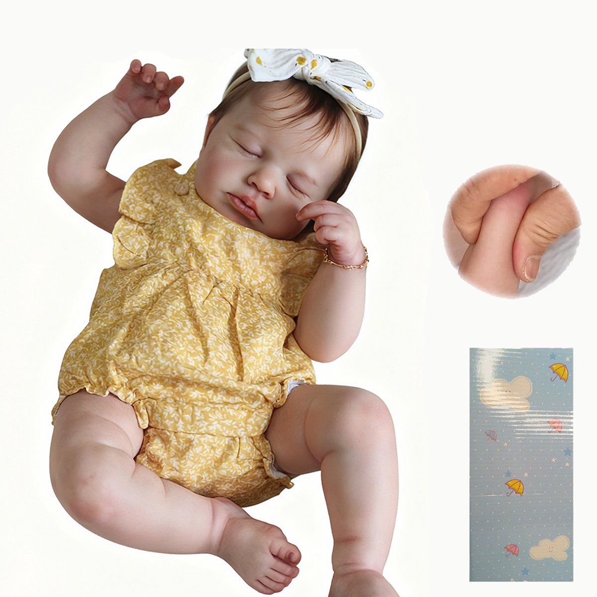 Reborn Baby Girl Pop - 48cm Reborn Poppen Realistische Pasgeboren Babypoppen Poseerbaar Volledig Vinyl Lichaam Meisje Als een Levensechte Baby